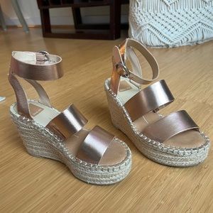 Dolce Vita Rose Gold Metallic Espadrille Shae Wedge Sandal
